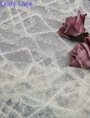 3D Flower Sequin Embroidered Fabric Bridal Net Tulle Lace Fabric with Sequin