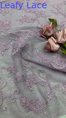 Beaded Sequin Embroidery Durable and Elegant Luxary Lace Flower Embroidery Fabric Lace Fabric Wedding Birthday Occasions Hight Quality Sequin Beaded Fabric