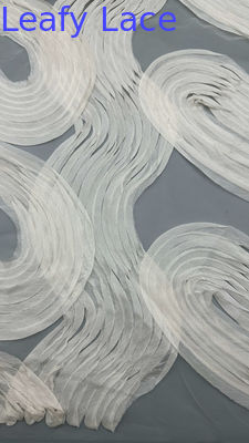 Luxary White Pleated Fabric Durable and Elegant Luxary Pleated Embroidery Fabric  Wedding Birthday Occasions Hight Quality