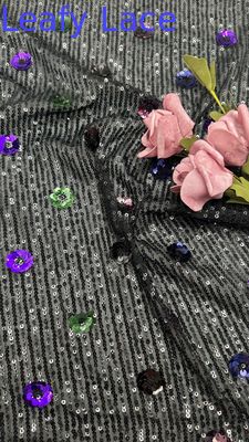 Leafy Luxary Sequin Embroidered Lace Fabric 3D Floral Elegent Wedding Embroidery Fabric
