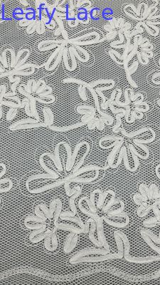 100% Cotton Leafy Corded Lace Fabric Embroidered Lace Fabric Elegent for Clothes