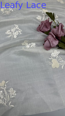 High Quality Floral Tulle Mesh Fabric Breathe Mesh Lace Fabric Leafy Sequin Fabric