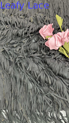 Pleated Corded Lace Fabric for Wedding Dresses Custom Colors