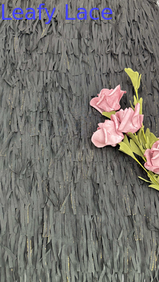 Pleated Corded Lace Fabric for Wedding Dresses Custom Colors