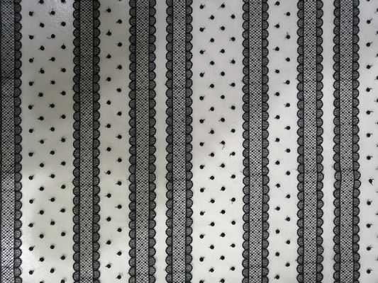 Black Dot Line Tulle Mesh Embroidered Lace Fabric For Home Textile