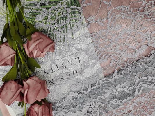 100% Nylon Soft 3D Floral Lace Fabric