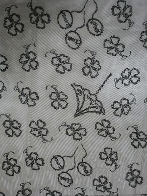 Black Letter Floral Embroidered Lace Fabric