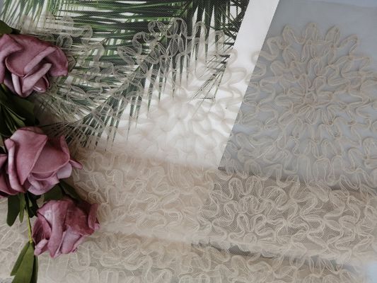 Crochet Tulle Mesh Swiss Floral Lace Applique Fabric