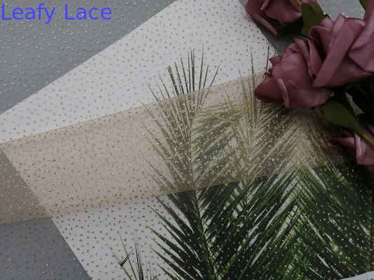 Pink Metallic Coated Glitter Tulle Mesh Foil Printed Fabric