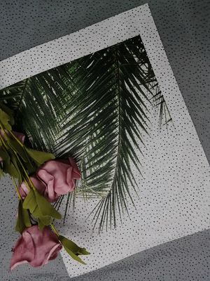 Party Black Dot Glitter Tulle Mesh Foil Printed Fabric