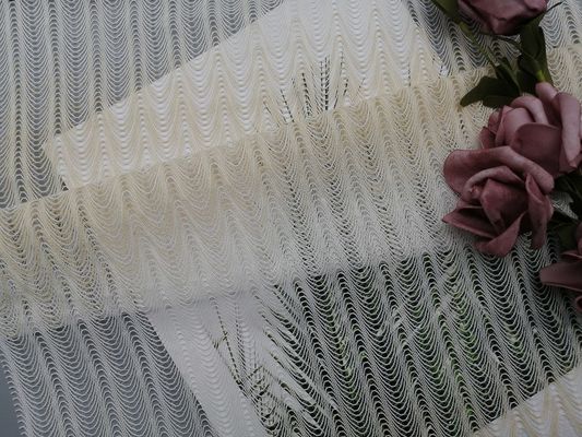 100 Yards 145cm Geometric Corded Lace Fabric Ivory Bridal Lace Fabric