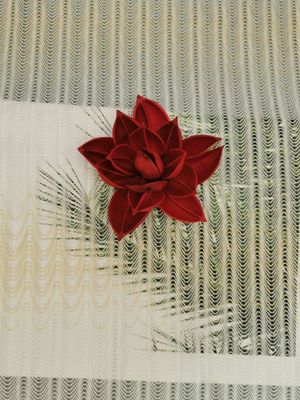 Geo Corded Linear Embroidery Tone - Tone Polyester Lace Trim