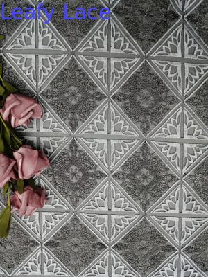 Geo Diamond Tulle Embroidered Lace Fabric Curtain Cloth