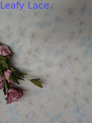 Floral Lace Colored Embroidery Fabric Tulle Mesh Embroidery Colorful Lace