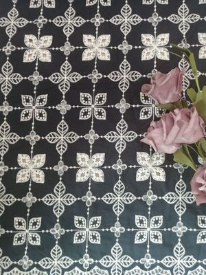 100 Yards Floral Cotton Embroidered Eyelet Fabric Children Garment Fabric