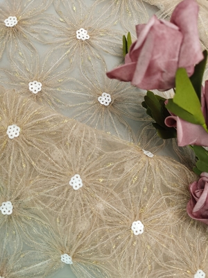 Lady Garment Sequin Embroidered Fabric Crochet Lace Tulle Embroidery