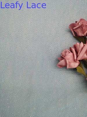 Bule Dot Tulle Mesh Foil Printed Fabric Pleated Lace Fabric