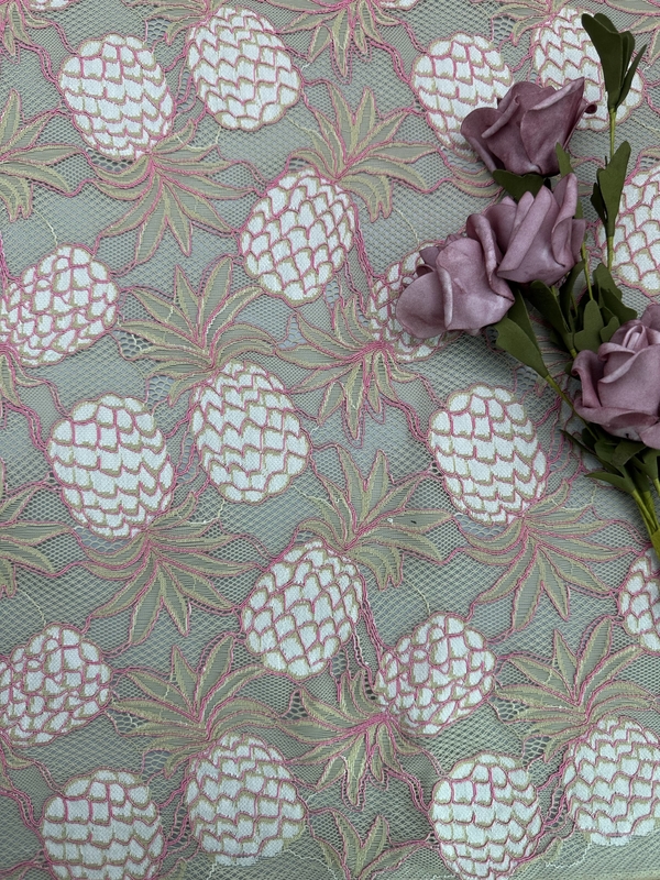 Pineapple Two Tone Corded Lace Fabric For Children'S Wear 140cm Width