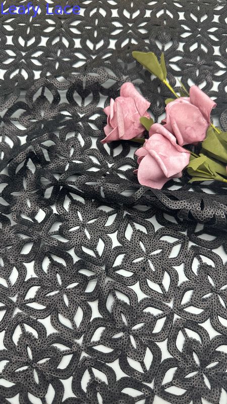 Hollow Out Sequin Embroiderey Metal Fabric Durable And Elegant Sequin for Wedding Party dress