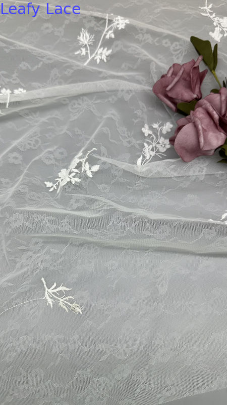 Tulle Mesh Fabric Sequin Shining Leafy New Collection Floral Lace Fabric Party Occasion