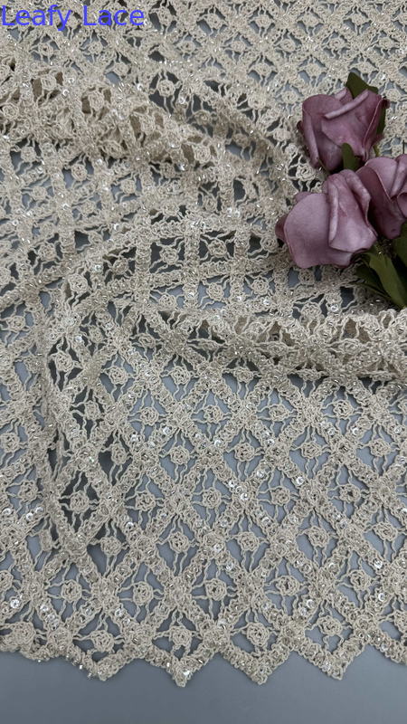 Corded Lace Fabric 100% Cotton Circle 100% Cotton for Evening Dresses