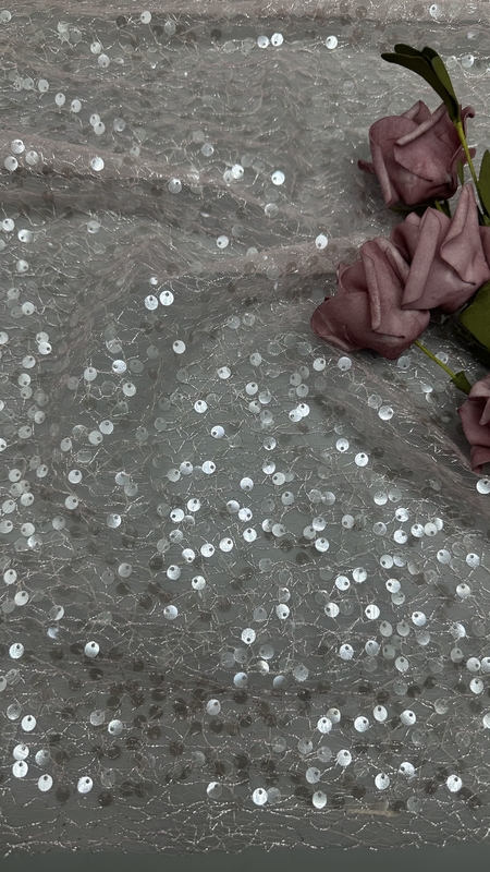 Sequin Lace Fabric For Embroidered Trim Using Customized Design Factory For Gowns