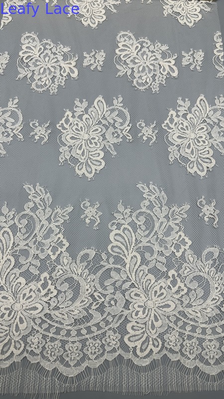 3D Floral Lace Fabric Trim Embroidered Super Comfortable For Wedding Dresses