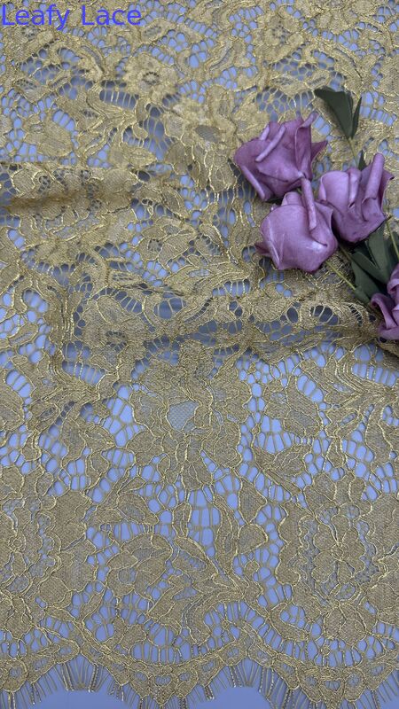 Luxary Embroidered Lace  Fabric Hollow-up Special Design Customized for Gown