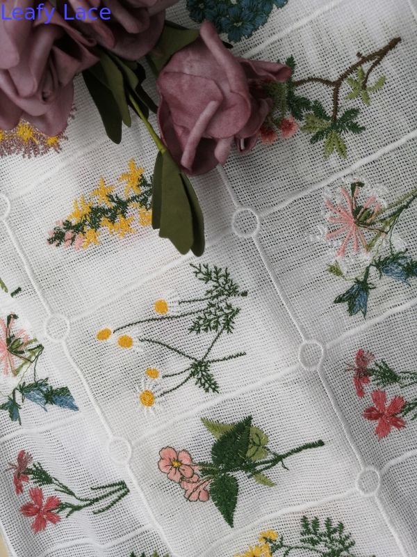 80 Yards Cotton 9 Colors Embroidered 3D Floral Lace Fabric