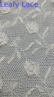 100% Cotton Eco-Friendly Crochet Embroidered Lace Fabric With Floral Pattern