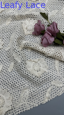 100% Cotton Eco-Friendly Crochet Embroidered Lace Fabric With Floral Pattern