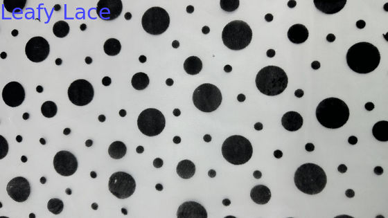 Printed Lace Fabric Spotted Patten Mesh Ground For Gowns Breathe High Quality Design