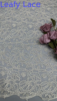 100% polyester French Chantilly Lace Fabric for Garments Gowns Hollow-up White Color Wedding Dresses