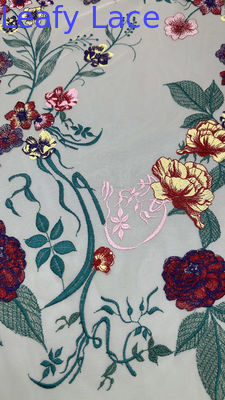 Embroidered Lace on Nude Mesh Romantic and Delicate Fabric Perfect for Spring Gala Gowns