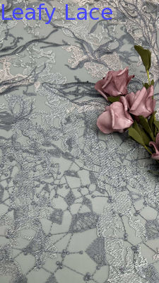 French Tulle Lace with Metallic Embroidered Lace Mesh for Couture-Inspired Formal and Evening Wear