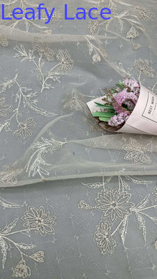 Mesh Tulle Lace with Raised Embroidery Featherlight Luxury Fabric for Ethereal Red Carpet Dresses