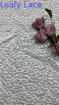 White Lace Embroidered Fabric Cloud Patterns Mesh Ground for Wedding Dresses