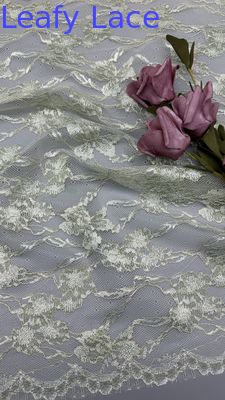 Luxury INS Embroidered Mesh Lace  Tulle with Floral Stitching for Elegant Wedding Gowns