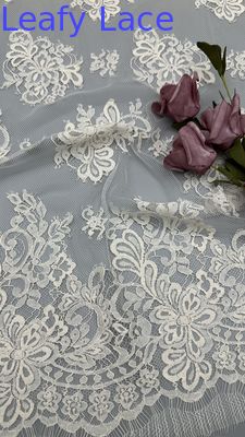 Embroidered Lace Fabric High Quality Tulle with Delicate Floral for Elegant Evening Clothing