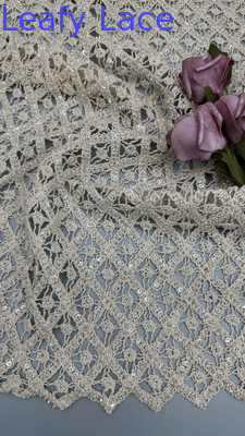 Corded Lace Fabric 100% Cotton Circle 100% Cotton for Evening Dresses
