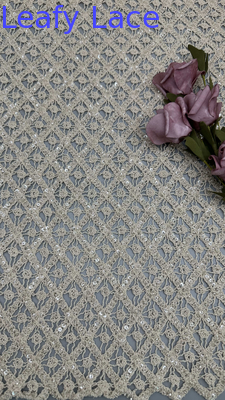 Corded Lace Fabric 100% Cotton Circle 100% Cotton for Evening Dresses