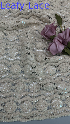 Corded Lace Fabric Sequin Polyester For New Season Luxary Evening Dresses Gowns