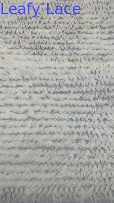 Pleated Lace Fabric 100% Polyester Mesh Ground Breathe Luxar for Wedding Dress
