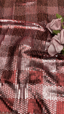 Plaid Sequin Embroideded Lace Fabric Elegant Shining Customized New Collection Fabric