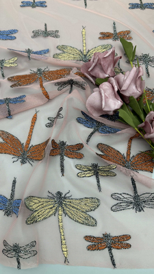 Butterfly Embroideded Chinese Culture Luxary Gufen Breathe Fabric For Show Gowns