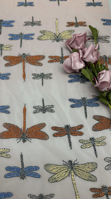 Butterfly Embroideded Chinese Culture Luxary Gufen Breathe Fabric For Show Gowns