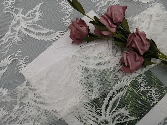 Lightweight White Chantilly Lace Fabric Bridal Wedding Dress Fabric