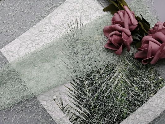 100% Polyester Corded Lace Fabric Customized Color Embroidered Fabric