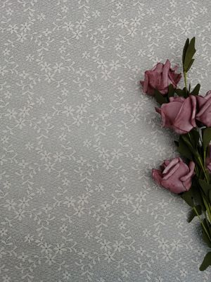 Ivory Small Floral Trim Fabric 100% Polyester leavers lace fabric