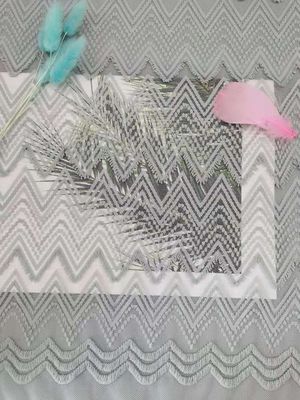 Green Zipper Shape Lace Eyelash Textile Spandex Mesh Fabric